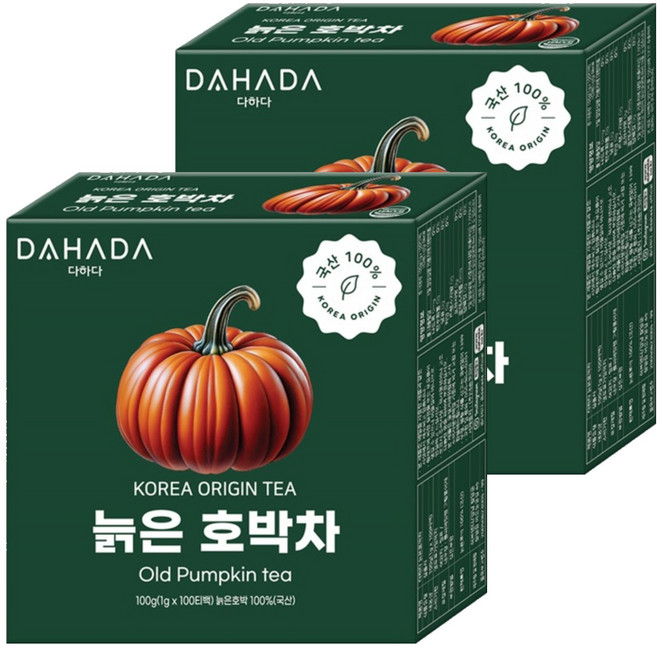다하다 늙은 호박차, 1g, 100개입, 2개