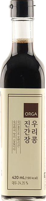 올가홀푸드 우리콩 진간장, 420ml, 1개