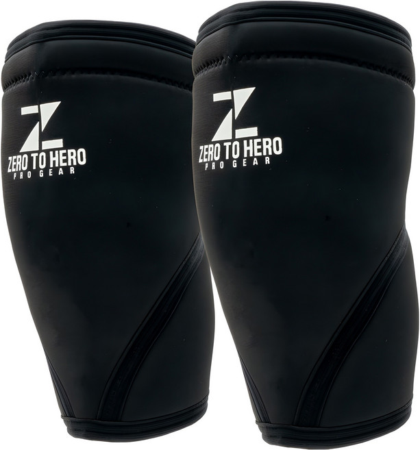 제로투히어로 헬스 무릎보호대 양쪽 세트 7mm 2p, 1세트, BLACK