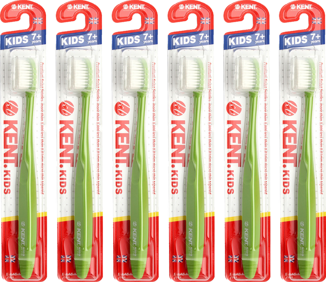 켄트 키즈 초극세모 칫솔, 그린, 1개입, 6개