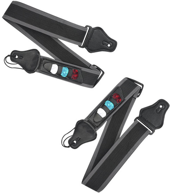 마메 기타 스트랩, 그레이+블랙, 2개