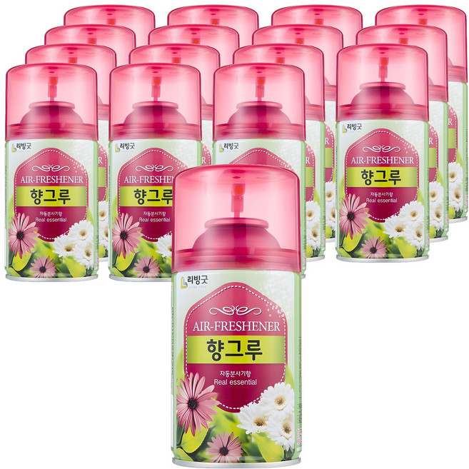 리빙굿 향그루 실내용 방향제 자동분사기 본품, 280ml, 16개, 후로랄향