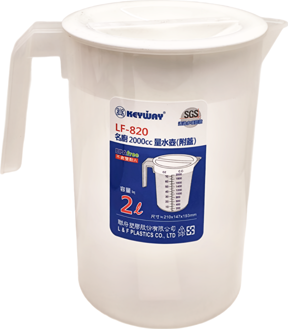 KEYWAY 聯府 名廚量水壺 附蓋, 白色, 2L, 1個