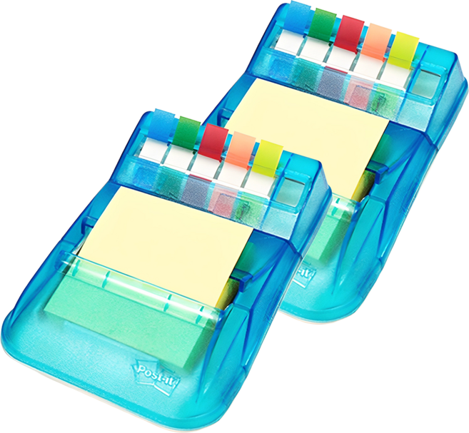 쓰리엠 포스트잇 콤보팩 KR-2001 디스펜서 + 팝업리필 100p+ 플래그 50p, 혼합색상, 2세트