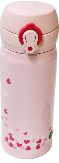THERMOS 膳魔師 JNL-403K系列 超輕量不鏽鋼保溫瓶, 粉色愛心, 400ml, 1個