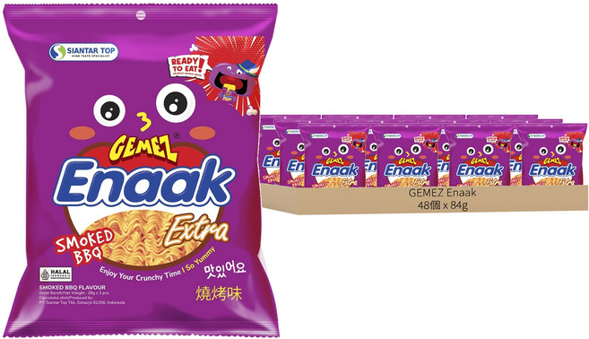 GEMEZ Enaak 韓式小雞麵 燒烤味, 48個, 84g