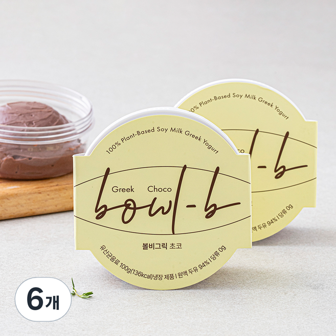 볼비 두유 그릭요거트 초코, 100g, 1개입, 6개