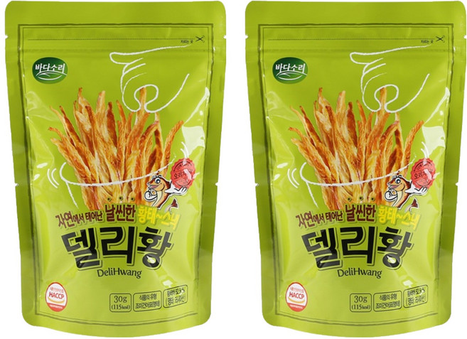 바다소리 델리황 오리지널뉴 어포스낵, 30g, 2개