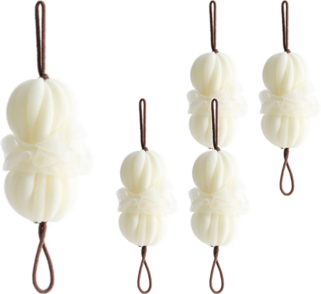 원이네 늘어나는 플라워 슬링 샤워볼, 화이트, 1개입, 5개