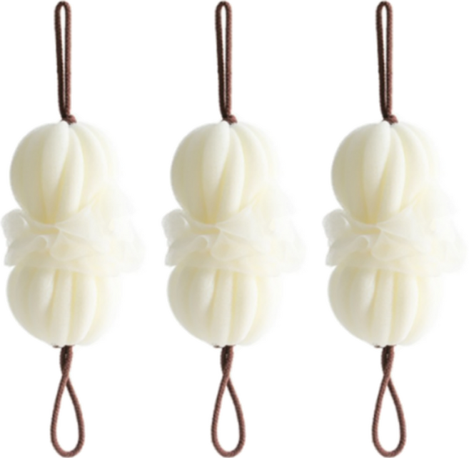 원이네 늘어나는 플라워 슬링 샤워볼, 화이트, 1개입, 3개