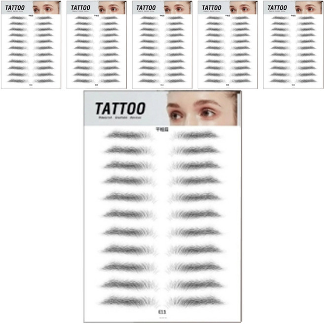 눈썹 타투 스티커, E11블랙, 6개
