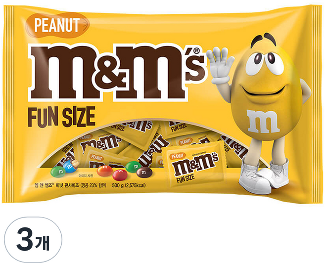 엠앤엠즈 피넛 펀사이즈 초콜릿, 500g, 3개