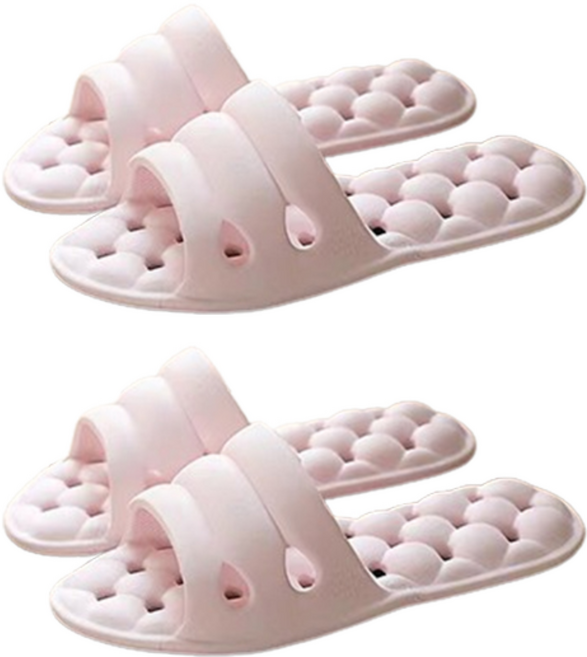 에버하우스 여행용 접이식 호텔 기내용 슬리퍼, 핑크, 2개
