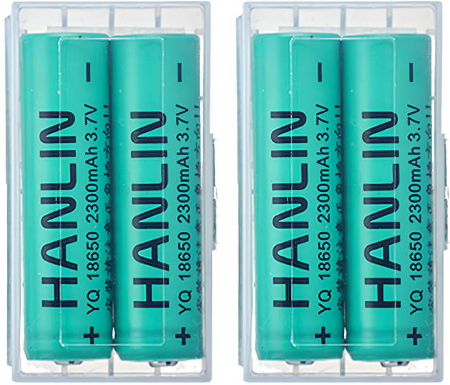 HANLIN充電電池 尖頭 18650, 2盒, 2個