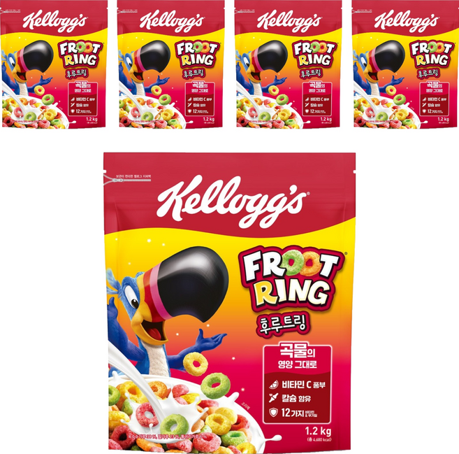 Kellogg's 家樂氏 FROOT RING 香果圈 香果圈麥片, 1.2kg, 5包