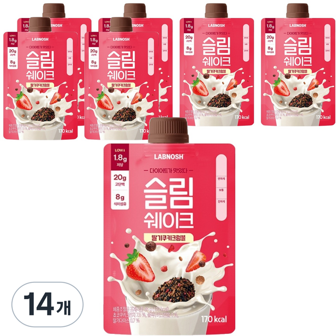 랩노쉬 슬림쉐이크 딸기쿠키크럼블, 45g, 14개