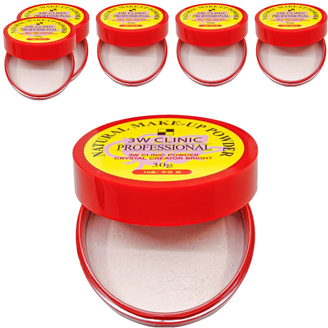 3W클리닉 내추럴 메이크업 파우더 30g, 10호 투명펄, 6개