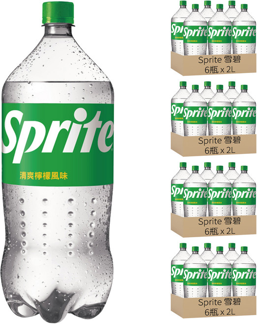 Sprite 雪碧 清爽檸檬風味, 2L, 24瓶