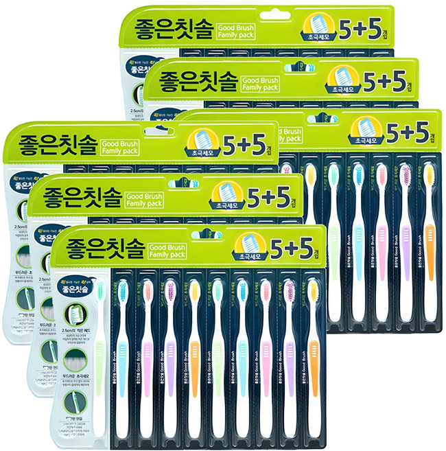 바른생활에이치앤비 좋은칫솔 초극세모, 10개입, 6개