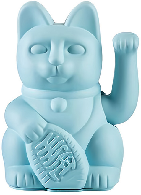 DONKEY 幸運繽紛招財貓 霧面質感 輕量材質 只需一顆AA電池即可自動運作, 天空藍
