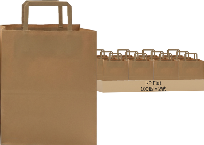 KP Flat 牛皮紙提袋, 1個, 100個裝