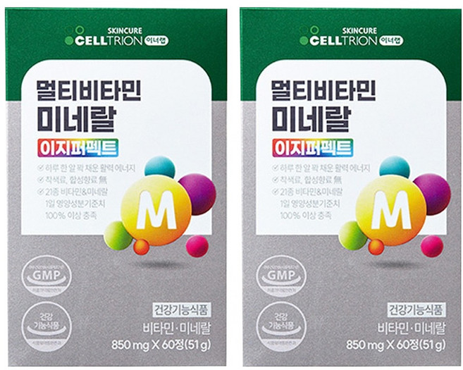 이너랩 멀티비타민 미네랄 이지퍼펙트, 60정, 2개