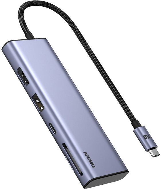 아트뮤 USB C타입 7in1 4K 60hz Gen2 10Gbps 멀티 허브 MH310, 메탈그레이, 1개