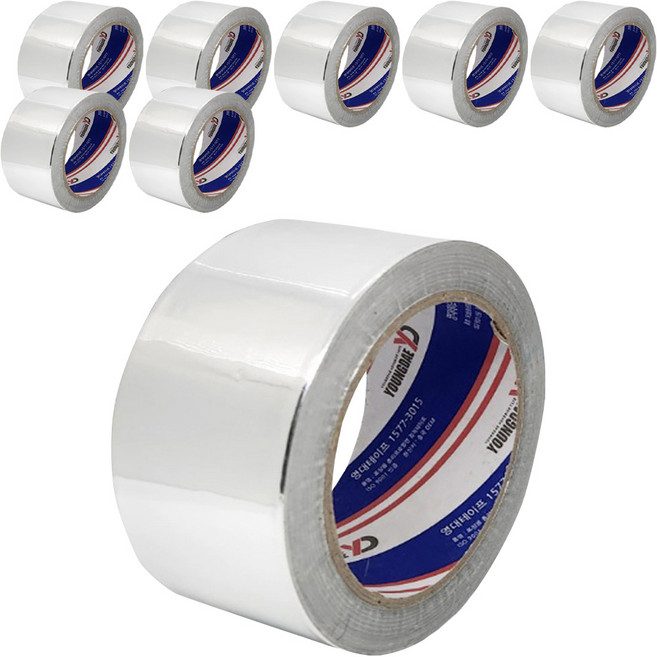 부광테이프 은박 알루미늄 호일테이프 은색 23m, 8개