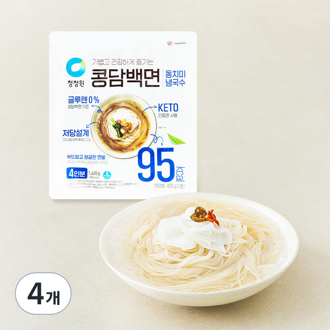 청정원 콩담백면 동치미냉국수 4인분, 1.62kg, 4개