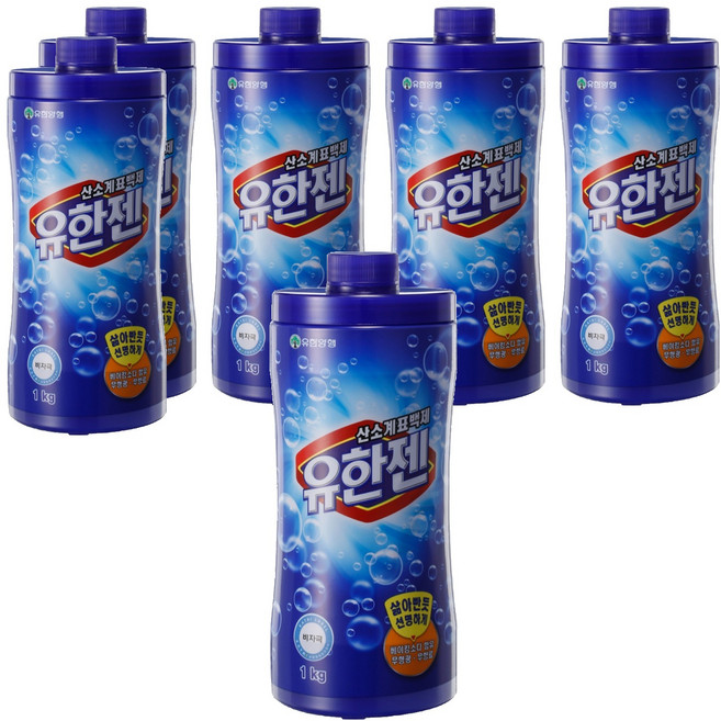 유한젠 산소계 표백제 분말형 용기, 1kg, 6개
