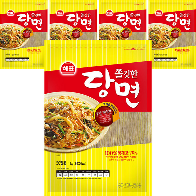 해표 쫄깃한 당면, 1kg, 5개