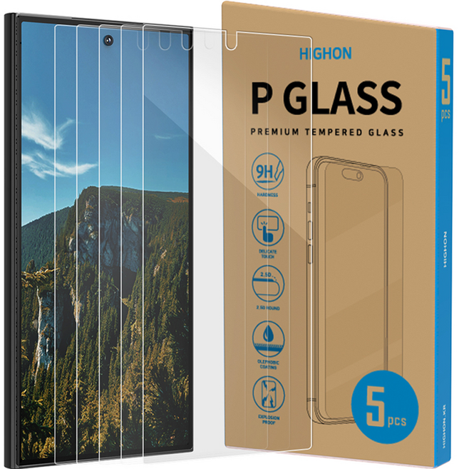 하이온 P글라스 강화유리 보호필름, 1세트