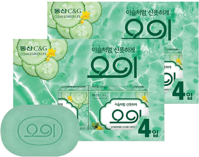 동산씨앤지 오이 비누, 90g, 8개입