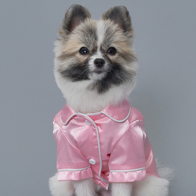 도그아이 강아지 실크 파자마, 핑크, 1개