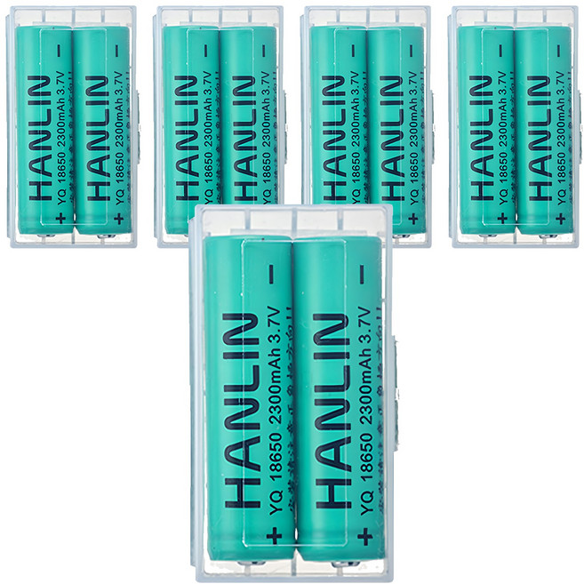 HANLIN充電電池 尖頭 18650, 5盒, 2個