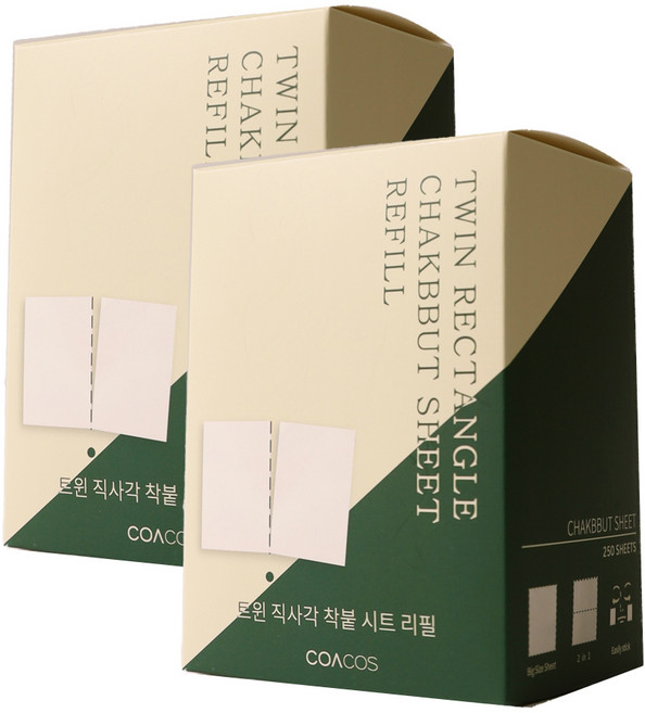 COACOS [Vegan Life] 雙層長方形服貼片補充包, 250入, 2個