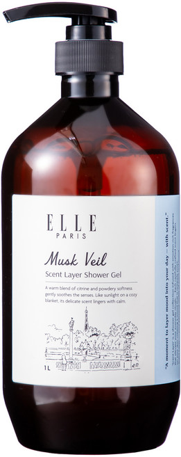 ELLE PARIS 센트레이어 퍼퓸 바디워시 [화이트머스크], 1개, 1L