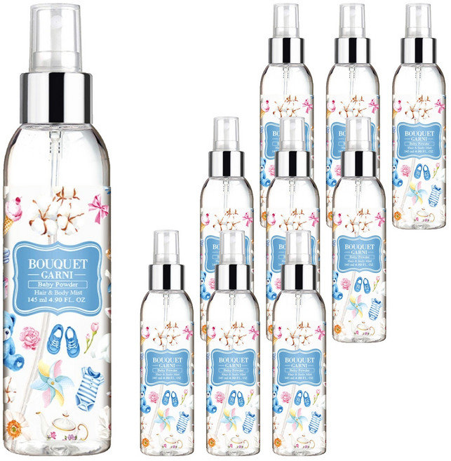 부케가르니 프래그런스드 헤어 앤 바디미스트 베이비파우더, 145ml, 10개