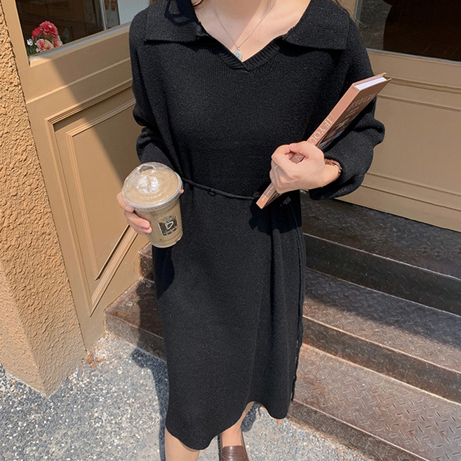 POPLARNC Pepo 針織連身裙, 黑色