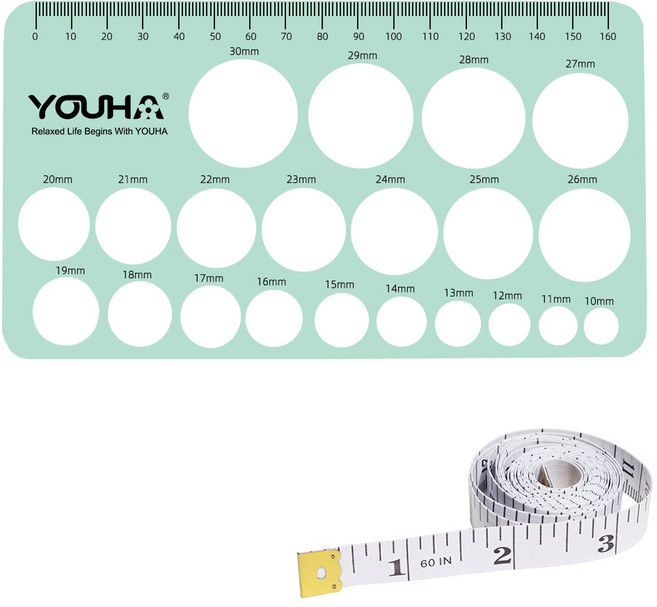 YOUHA 優合 矽膠乳頭測量尺, 綠色, 1個
