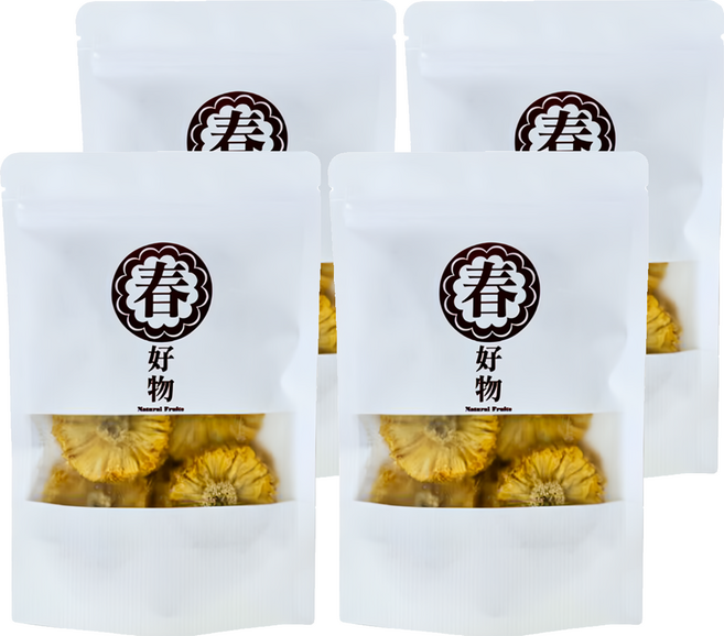 春哥好物 無糖金鑽鳳梨花4件禮袋組, 1組, 480g