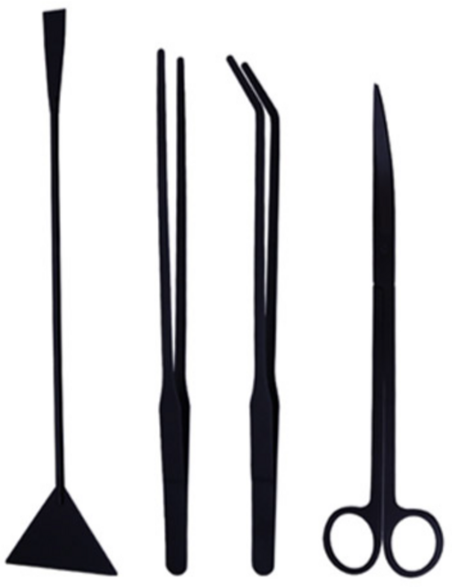 아쿠아비 핸드 스텐 수초정리 공구 블랙 4종 세트, 1세트