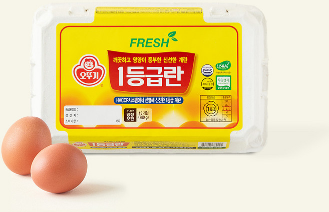 오뚜기 무항생제 1등급란, 15구, 1개