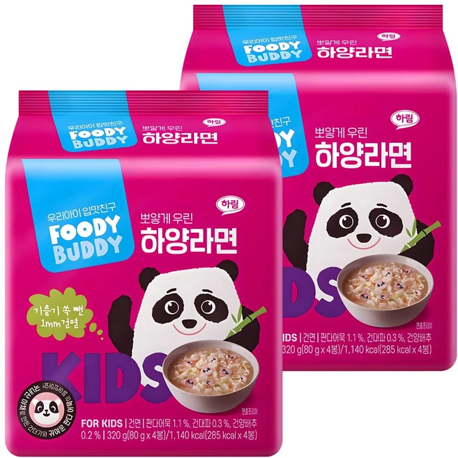 푸디버디 하양라면, 80g, 8개 - 쿠팡