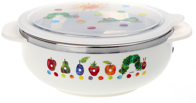 ERiC CARLE 艾瑞卡爾 雙層不鏽鋼碗 附密封蓋 400ml, 白色, 1組