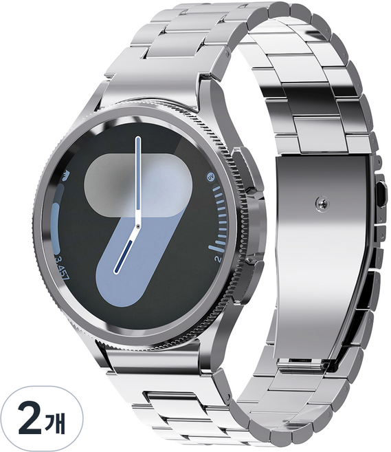 칸탐 갤럭시워치 클래식 메탈 스트랩, 실버, 2개