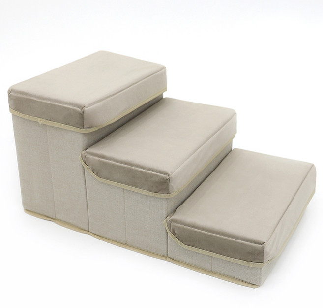 탐사 강아지 수납형 3단 계단, 베이지