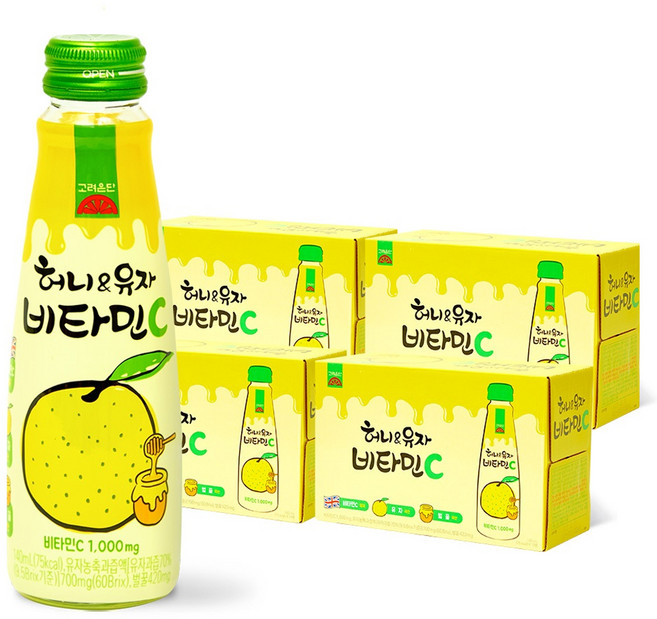 고려은단 허니 앤 유자 비타민C, 140ml, 40개