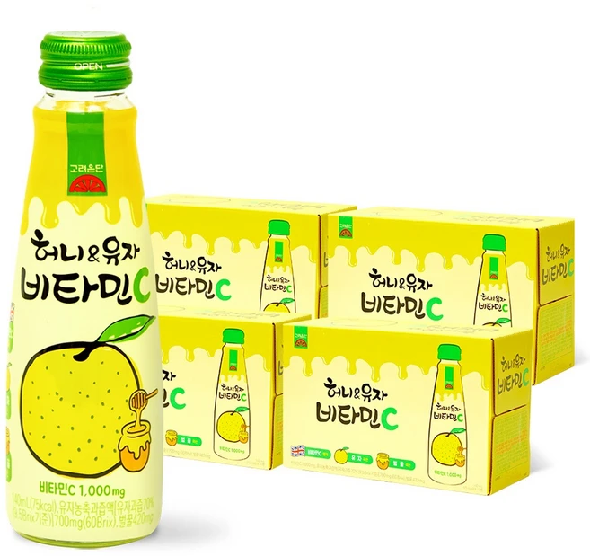 고려은단 허니 앤 유자 비타민C, 140ml, 40개 - 쿠팡