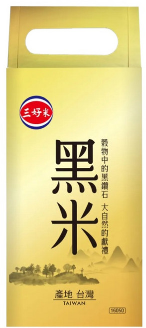 三好米 黑糯糙米, 1.2kg, 1包